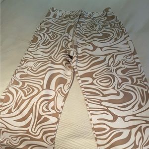 WAVE - ABSTRACT PRINT WIDE LEG JEAN